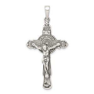 Million Charms 925 Sterling Silver Antiqued Iona Crucifix Necklace Charm Pendant